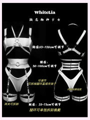 复古束缚带装饰衣性感塑小胸腿环吊袜带套装