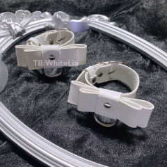 蝴蝶结皮质纯欲腿环脚环脚铐k9手环手铐