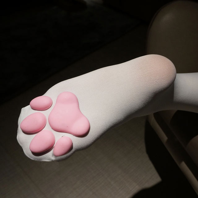 【XXOO精选】可爱猫肉垫过膝长筒袜