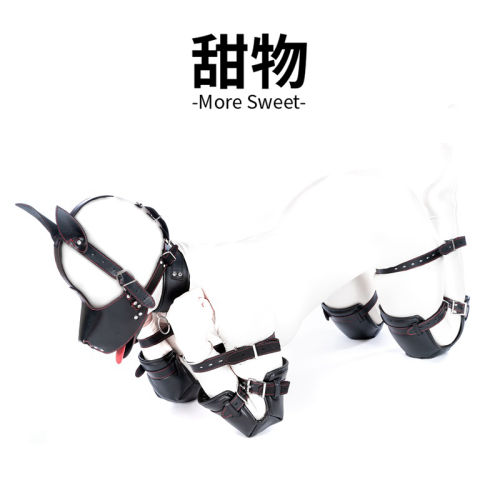 【xxoo精选】k9狗奴爬行套装#sm头套调教道具束缚惩罚另类情趣羞耻下体玩具项圈