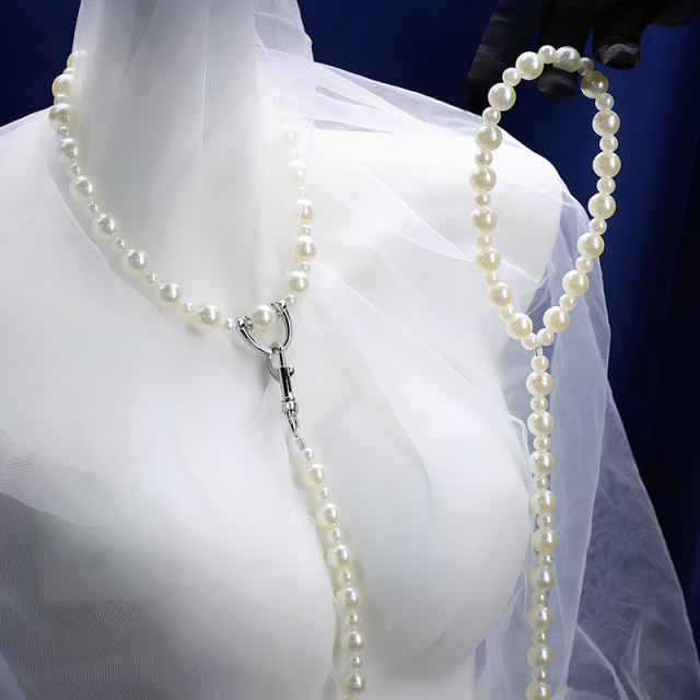 【XXOO精选】珍珠口球（口球+项圈+牵引绳）#sm情趣道具变态女用品项圈口塞套装重口味床上助爱性工具调教