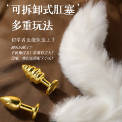 【MizzZee】可换头肛塞尾巴（送：润滑液）#小小号肛塞狐狸尾巴女性开肛神器男用品gay后庭开发玩具情趣用品