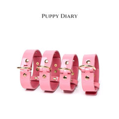 【XXOO精选】Puppy粉色皮革项圈#choker项链情侣手环链条脚环七件套礼物套装