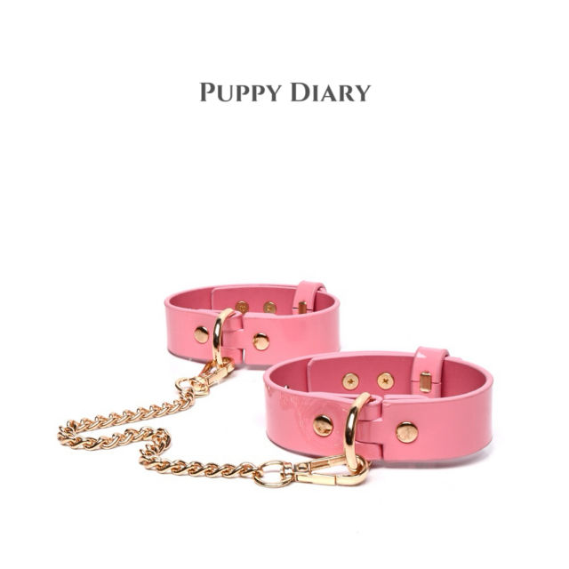 【XXOO精选】Puppy粉色皮革项圈#choker项链情侣手环链条脚环七件套礼物套装