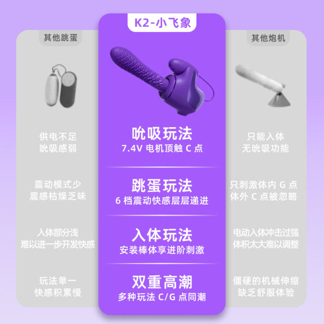 【ak】小飞象跳蛋和震动棒（送：女神套装）#情趣女用K2小飞象APP远程遥控女性玩具成人玩具女用自慰器