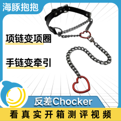 【海豚抱抱】反差项圈chocker字母项链牵引sm项圈项链