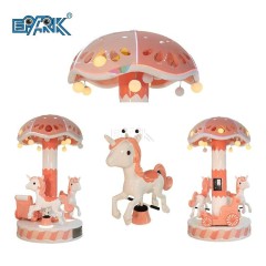 Amusement Park Ride Coin Operated Portable Carousel Merry-Go-Round 3 Seats Mini Indoor Carousel Horse