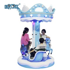 Kids Indoor Play Carousel Fiberglass Carousel 3 Seats Merry Go Round Mini Fairground Rides Small Carousel