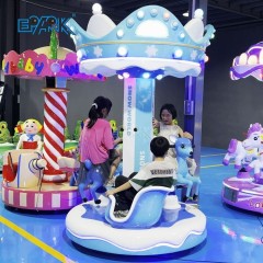 Amusement Park Ride 3 Seats Snow World Carousel Ride Musical Carousel Funfair Rides