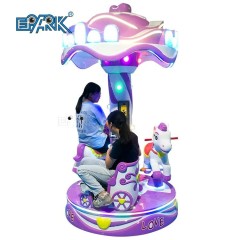 Mini Carousel Amusement Park Kiddie Rides Indoor Game Machine 3 Seats Small Carousel Horse