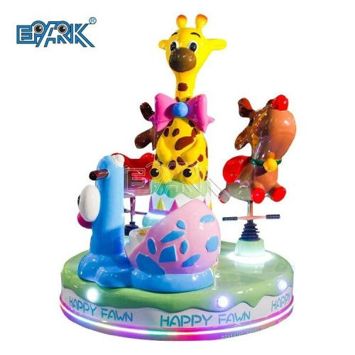 Attraction Park Equipment Fiberglass Carousel Rides Coin Operated Kids Rides Carousel