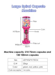 Super September Coin Operated Capsule Toy Machine Vending Gacha Gashapon Machine Gumball Machine