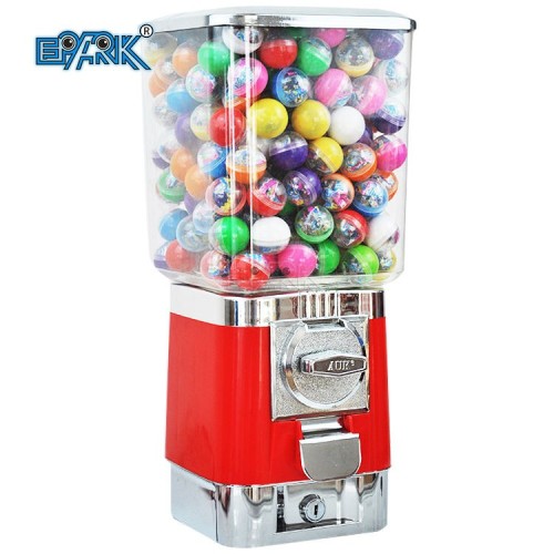 Coin Operated Plastic Barrel Square Head Candy Gumball Toy Bubble Bouncy Ball Machine