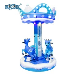 Kids Indoor Play Carousel Fiberglass Carousel 3 Seats Merry Go Round Mini Fairground Rides Small Carousel