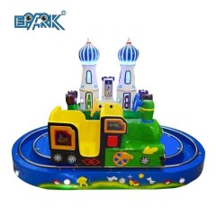 Indoor Coin Operated Fiberglass Round Castle Ride On Train Kiddie Ride Game Machine