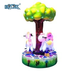 Amusement Park Attractive Flashing Musical Kids Rides Tree Carousel With 3 Seats