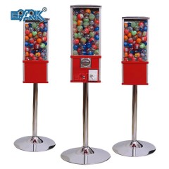Coin Operated All Metal Toy Capsule Vending Machine On Single Chromed Square Stand