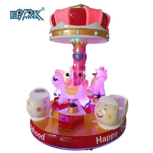 Indoor Coin Operated Carousel Amusement Park Products Carousels 6 Players For Kids