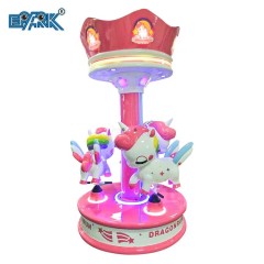 Amusement Park Rides 3 Seats Mini Merry Go Round Carousel Coin Operated Kiddie Rides