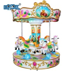 Coin Operated Kiddie Rides Portable Carousel Fairground Merry Go Round 6 Seats Carousel Horse