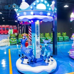 Amusement Kids Rides Indoor Outdoor Playground Merry-Go-Round 3 People Small Snow World Carousel