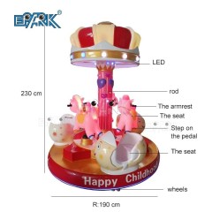 Children Six Person Carousel Game Machine 6 People Carousel Ride Merry Go Round