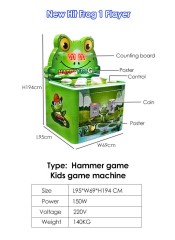 Coin Pusher Game Machine Arcade Whack A Mole Kids Hammer Game Machine Hitting Frog Hit Frog Hammer Ticket Redemption