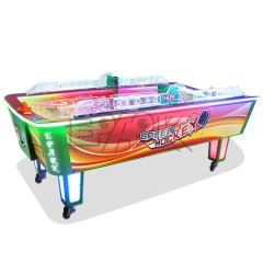 Amusement Park Indoor Game Curved Hockey Table Coin Redemption Game Machine With Light