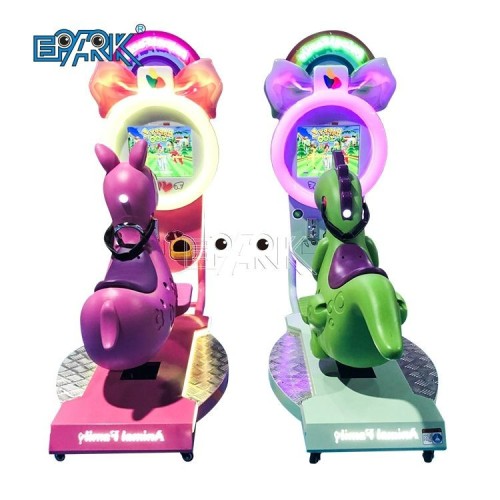 Coin Operated Kiddie Rides 3D Simulator Horse Racing Arcade Game Machine For Children