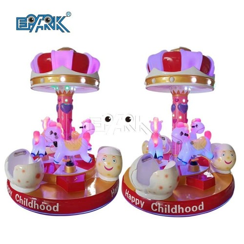 Indoor Amusement Park Happy Childhood 6 Seat Carousel For 6 Player Carousel Carnival Games