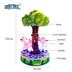Amusement Park Attractive Flashing Musical Kids Rides Tree Carousel With 3 Seats