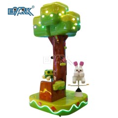 Amusement Ride Christmas Tree Carousel 3 Players Coin Operated Merry Go Round Carousel For Kids