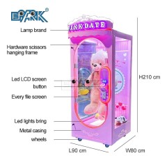 Coin Operated Pink Date Indoor Games Claw Doll Vending Cutting Gift Game Machine For Game Center