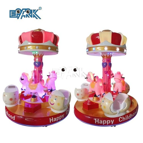 Children Six Person Carousel Game Machine 6 People Carousel Ride Merry Go Round