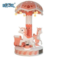 Design Coin Operated Games Kiddie Ride Luminous Carousel Merry Go Round For 3 Players