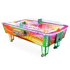 Amusement Park Indoor Game Curved Hockey Table Coin Redemption Game Machine With Light