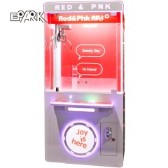 Coin Operated Japanese Pink Mini Candy Light Doll Toy Plush Vending Crazy Toys 2 Claw Machine With Bill Acceptor