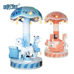 Attractive Coin Operated 3 Seats Mini Fairground Rides Small Carousel For Shopping Mall