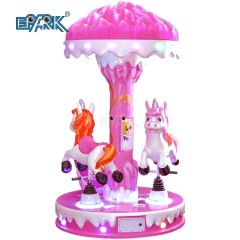Kids Indoor Coin Operated Games 3 Seats Mini Carousel Kiddie Rides On Horse