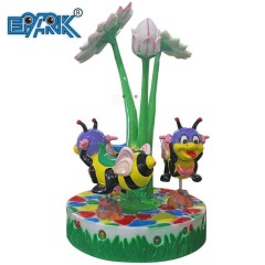 Merry Go Round Bees Kiddie Ride Mini Carousel Electric 3 Seats Amusement Carousel