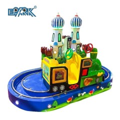 Indoor Coin Operated Fiberglass Round Castle Ride On Train Kiddie Ride Game Machine