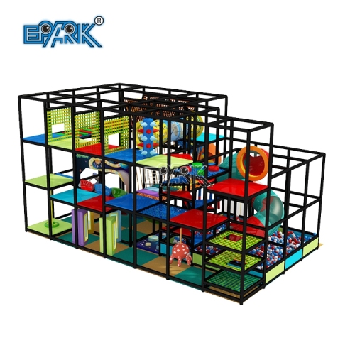 Indoor Playground Kids Fitness Attractions Soft Play Games Big Rainbow Rope Climbing Net