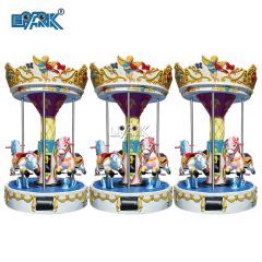 Coin Operated Carousel 3 People Horse Carousel Vintage Kiddie Ride Game Machine