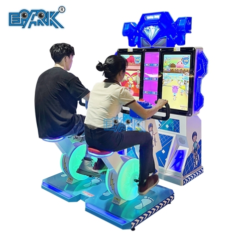 Indoor Arcade Amusement Sports Coin Operated 2 Players Racing Game Machine Simulator Cycling Bike Riding Game For Kid