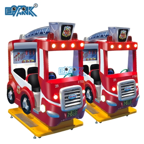 Indoor Coin Operated Children's Four Fire Truck Amusement Carnival Arcade Kiddie Ride Swing Game Machine