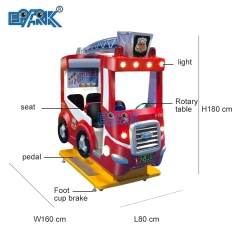 Factory Cheap Price 4 Seats Fire Truck Fiberglass Swing Game Swing Music Electric Kiddie Ride For Sale