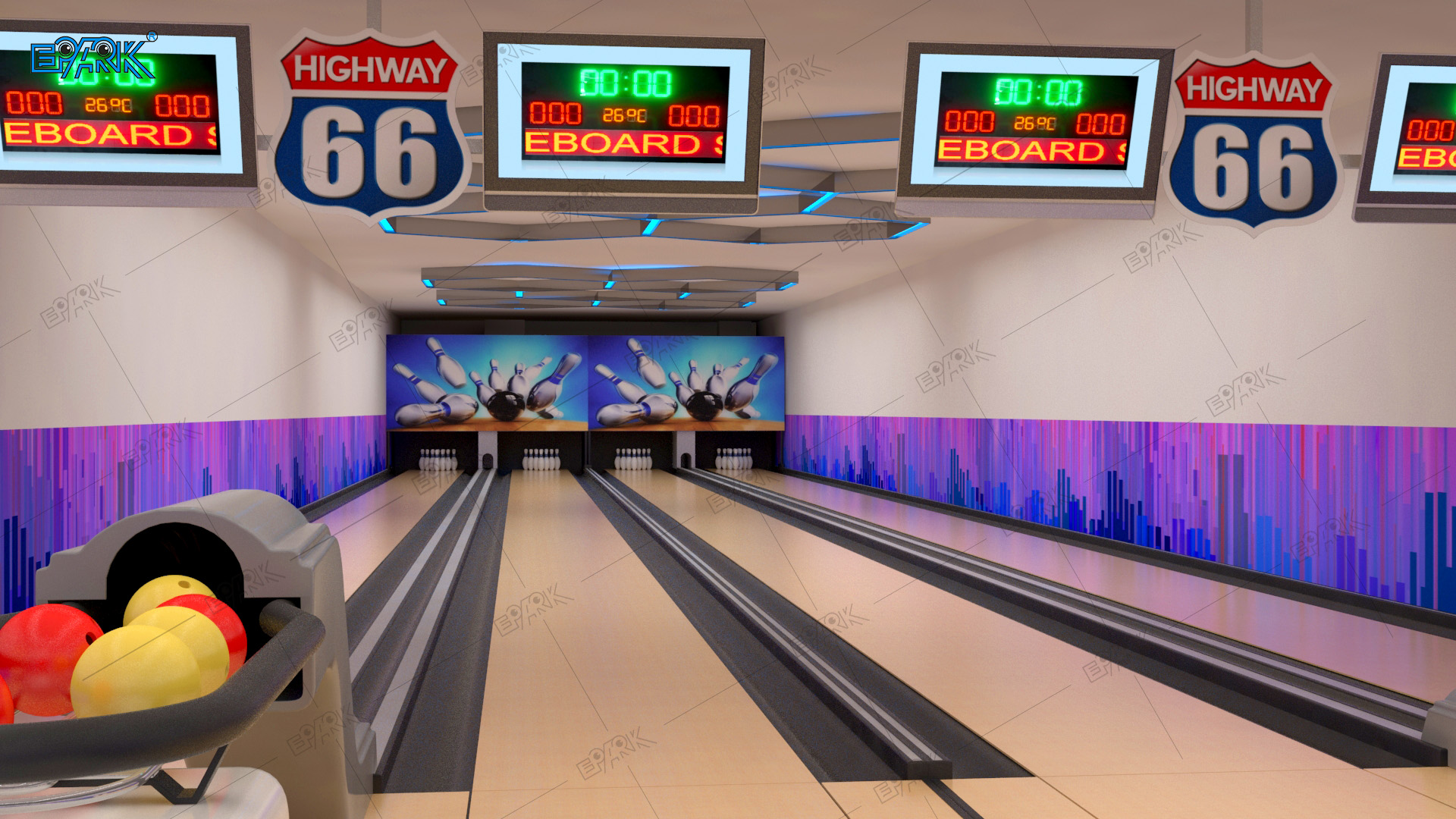 What is called bowling alley?