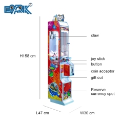 Coin Operated Arcade Game Machine Magic Fun Prize Vending Doll Crane Claw Game