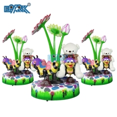 Coin Operate Game Machine Amusement Park Ride 3 Seats Bee Carousel Playground Equipment