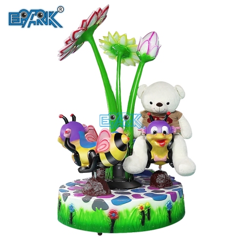 Amusement Park Mini Children Carousel Equipment 3 Players Bee Carousel Horse Rides Outdoor Indoor Kiddie Ride